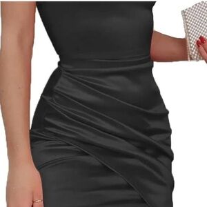 Elegant Black Satin Dress